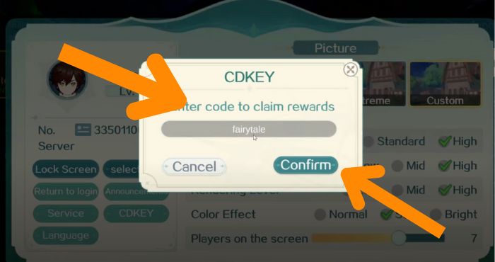 How to Redeem Codes in Fairy Tale Travel M Step 5