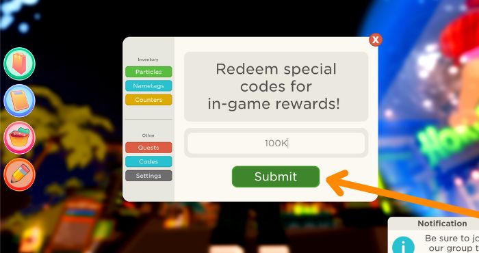 Work at a Cafe Codes Redeem Step 3