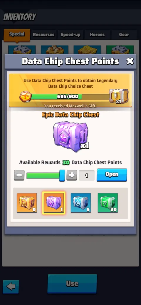 DataChipChests Points and Rarity