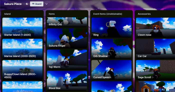 Sakura Piece Trello