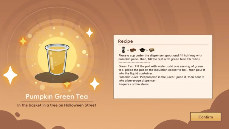Boba Cafe Simulator Halloween Recipes - Pumpkin Green Tea 4