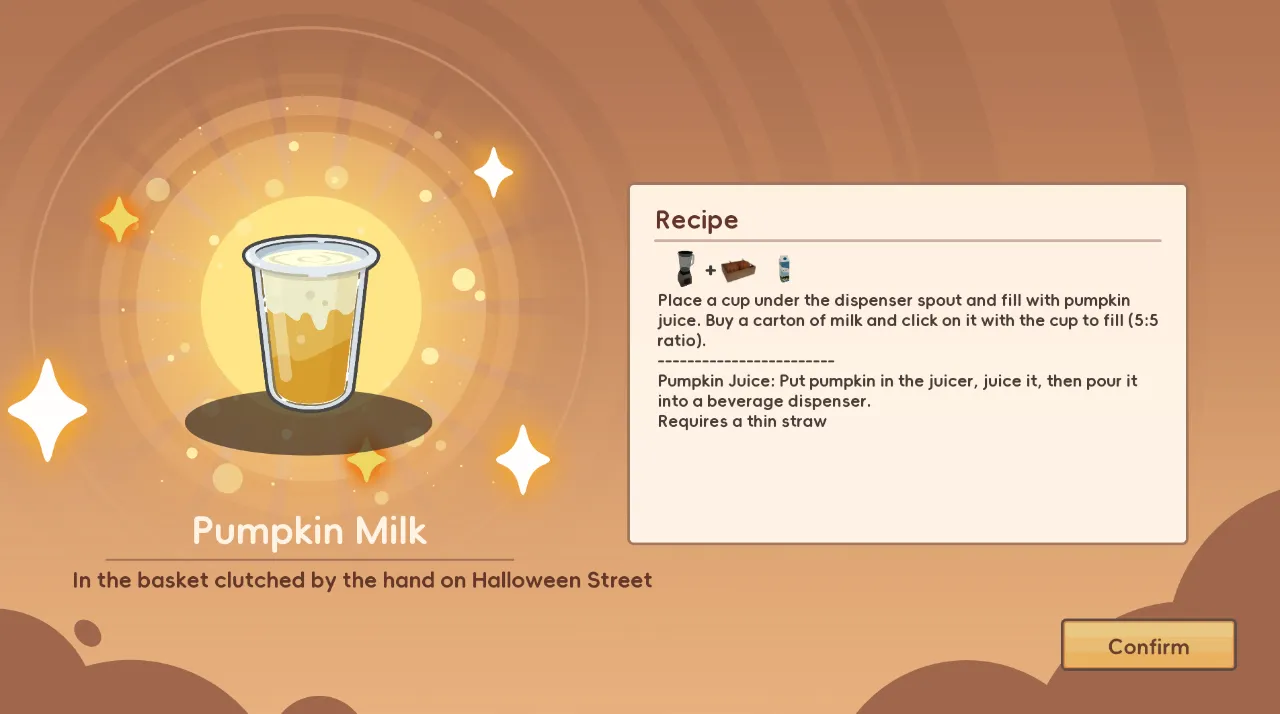 Boba Cafe Simulator Halloween Recipes - Pumpkin Milk 6 Boba Cafe Simulator Halloween Recipes - Pumpkin Milk 6