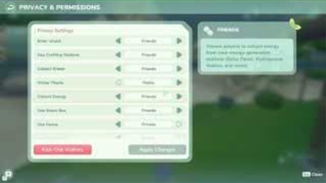 Loftia Tips & Tricks showing the Privacy and Permissions guest settings menu