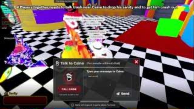 The sanity meter draining in the bottom-left corner while insults fill the screen — Alt text: "Experience Abstraction Roblox sanity meter draining near empty" — Arrow: 0.12, 0.94