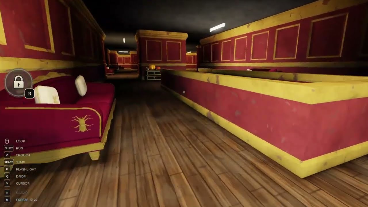 HUNTRESS Full Walkthrough collecting the key from the basement hallway floor